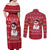 Christmas Chillin With My Snowmies Couples Matching Off Shoulder Maxi Dress and Long Sleeve Button Shirt Cool Snowman Red Snowflake Light String - Wonder Print Shop