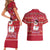 Christmas Chillin With My Snowmies Couples Matching Short Sleeve Bodycon Dress and Hawaiian Shirt Cool Snowman Red Snowflake Light String - Wonder Print Shop