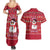 Christmas Chillin With My Snowmies Couples Matching Summer Maxi Dress and Hawaiian Shirt Cool Snowman Red Snowflake Light String - Wonder Print Shop