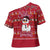 Christmas Chillin With My Snowmies Cross Shoulder Shirt Cool Snowman Red Snowflake Light String - Wonder Print Shop