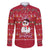 Christmas Chillin With My Snowmies Family Matching Long Sleeve Bodycon Dress and Hawaiian Shirt Cool Snowman Red Snowflake Light String - Wonder Print Shop