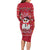 Christmas Chillin With My Snowmies Family Matching Long Sleeve Bodycon Dress and Hawaiian Shirt Cool Snowman Red Snowflake Light String - Wonder Print Shop