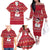Christmas Chillin With My Snowmies Family Matching Off The Shoulder Long Sleeve Dress and Hawaiian Shirt Cool Snowman Red Snowflake Light String - Wonder Print Shop