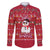Christmas Chillin With My Snowmies Family Matching Off The Shoulder Long Sleeve Dress and Hawaiian Shirt Cool Snowman Red Snowflake Light String - Wonder Print Shop