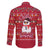 Christmas Chillin With My Snowmies Family Matching Off The Shoulder Long Sleeve Dress and Hawaiian Shirt Cool Snowman Red Snowflake Light String - Wonder Print Shop