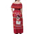 Christmas Chillin With My Snowmies Family Matching Off Shoulder Maxi Dress and Hawaiian Shirt Cool Snowman Red Snowflake Light String - Wonder Print Shop