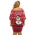 Christmas Chillin With My Snowmies Family Matching Off Shoulder Short Dress and Hawaiian Shirt Cool Snowman Red Snowflake Light String - Wonder Print Shop