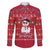 Christmas Chillin With My Snowmies Family Matching Short Sleeve Bodycon Dress and Hawaiian Shirt Cool Snowman Red Snowflake Light String - Wonder Print Shop