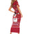 Christmas Chillin With My Snowmies Family Matching Short Sleeve Bodycon Dress and Hawaiian Shirt Cool Snowman Red Snowflake Light String - Wonder Print Shop