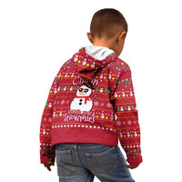Christmas Chillin With My Snowmies Kid Hoodie Cool Snowman Red Snowflake Light String - Wonder Print Shop
