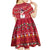 Christmas Chillin With My Snowmies Kid Short Sleeve Dress Cool Snowman Red Snowflake Light String - Wonder Print Shop