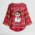Christmas Chillin With My Snowmies Kimono Sleeve Blouse Cool Snowman Red Snowflake Light String - Wonder Print Shop