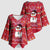 Christmas Chillin With My Snowmies Kimono Sleeve Blouse Cool Snowman Red Snowflake Light String - Wonder Print Shop