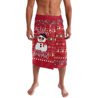 Christmas Chillin With My Snowmies Lavalava Cool Snowman Red Snowflake Light String - Wonder Print Shop