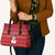 Christmas Chillin With My Snowmies Leather Bag Cool Snowman Red Snowflake Light String - Wonder Print Shop