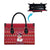 Christmas Chillin With My Snowmies Leather Bag Cool Snowman Red Snowflake Light String - Wonder Print Shop