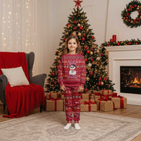 Christmas Chillin With My Snowmies Christmas Pajama Set Cool Snowman Red Snowflake Light String - Wonder Print Shop