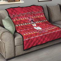 Christmas Chillin With My Snowmies Quilt Cool Snowman Red Snowflake Light String - Wonder Print Shop