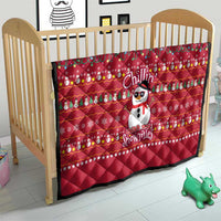 Christmas Chillin With My Snowmies Quilt Cool Snowman Red Snowflake Light String - Wonder Print Shop