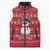 Christmas Chillin With My Snowmies Sleeveless Puffer Jacket Cool Snowman Red Snowflake Light String - Wonder Print Shop