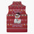 Christmas Chillin With My Snowmies Sleeveless Puffer Jacket Cool Snowman Red Snowflake Light String - Wonder Print Shop