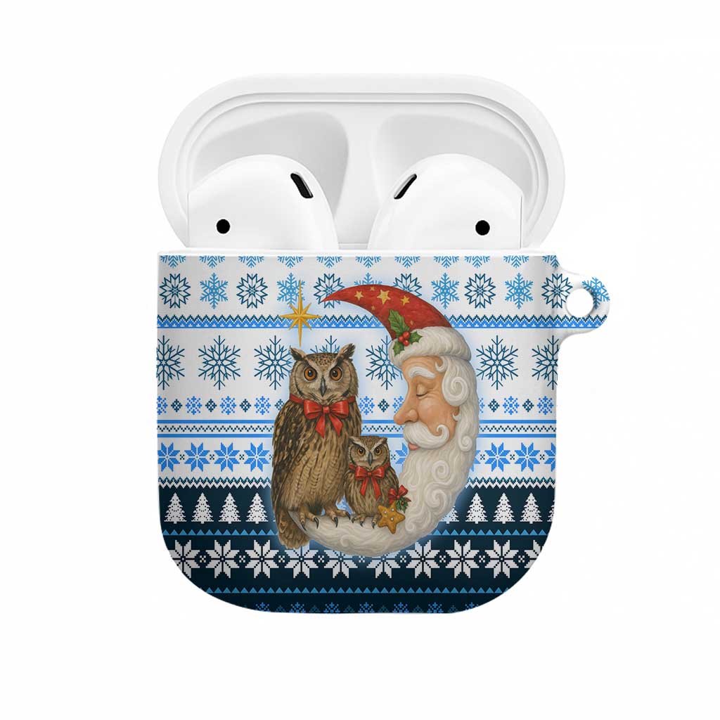 Owl Love Santa Moon Christmas AirPods Case Xmas Holiday Patterns - Wonder Print Shop