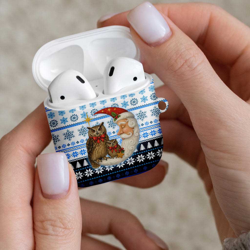 Owl Love Santa Moon Christmas AirPods Case Xmas Holiday Patterns - Wonder Print Shop