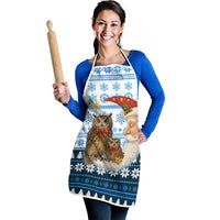 Owl Love Santa Moon Christmas Apron Xmas Holiday Patterns - Wonder Print Shop