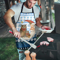 Owl Love Santa Moon Christmas Apron Xmas Holiday Patterns - Wonder Print Shop