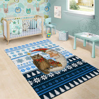 Owl Love Santa Moon Christmas Area Rug Xmas Holiday Patterns - Wonder Print Shop