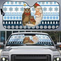 Owl Love Santa Moon Christmas Auto Sun Shade Xmas Holiday Patterns - Wonder Print Shop