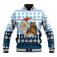 Owl Love Santa Moon Christmas Baseball Jacket Xmas Holiday Patterns - Wonder Print Shop