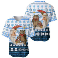Owl Love Santa Moon Christmas Baseball Jersey Xmas Holiday Patterns - Wonder Print Shop