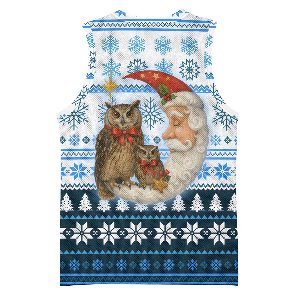 Owl Love Santa Moon Christmas Basketball Jersey Xmas Holiday Patterns - Wonder Print Shop