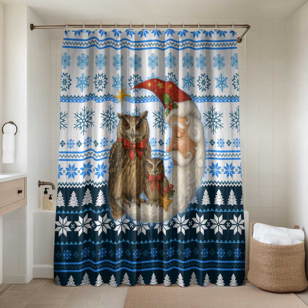 Owl Love Santa Moon Christmas Bathroom Set Xmas Holiday Patterns - Wonder Print Shop