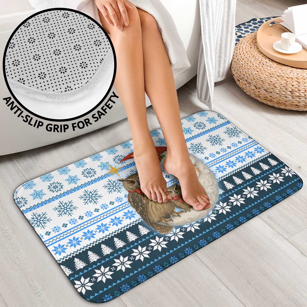 Owl Love Santa Moon Christmas Bathroom Set Xmas Holiday Patterns - Wonder Print Shop