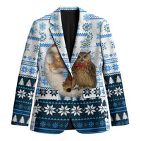 Owl Love Santa Moon Christmas Blazer Xmas Holiday Patterns - Wonder Print Shop