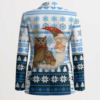 Owl Love Santa Moon Christmas Blazer Xmas Holiday Patterns - Wonder Print Shop