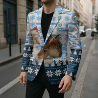 Owl Love Santa Moon Christmas Blazer Xmas Holiday Patterns - Wonder Print Shop
