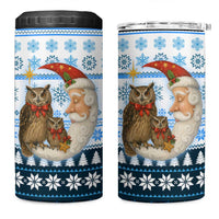 Owl Love Santa Moon Christmas 4 in 1 Can Cooler Tumbler Xmas Holiday Patterns - Wonder Print Shop