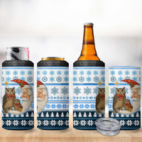 Owl Love Santa Moon Christmas 4 in 1 Can Cooler Tumbler Xmas Holiday Patterns - Wonder Print Shop