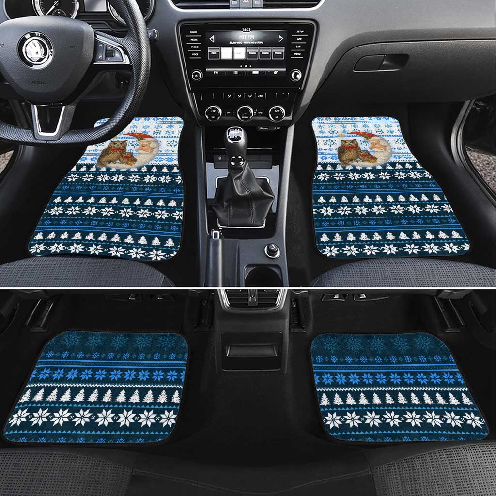 Owl Love Santa Moon Christmas Car Mats Xmas Holiday Patterns - Wonder Print Shop