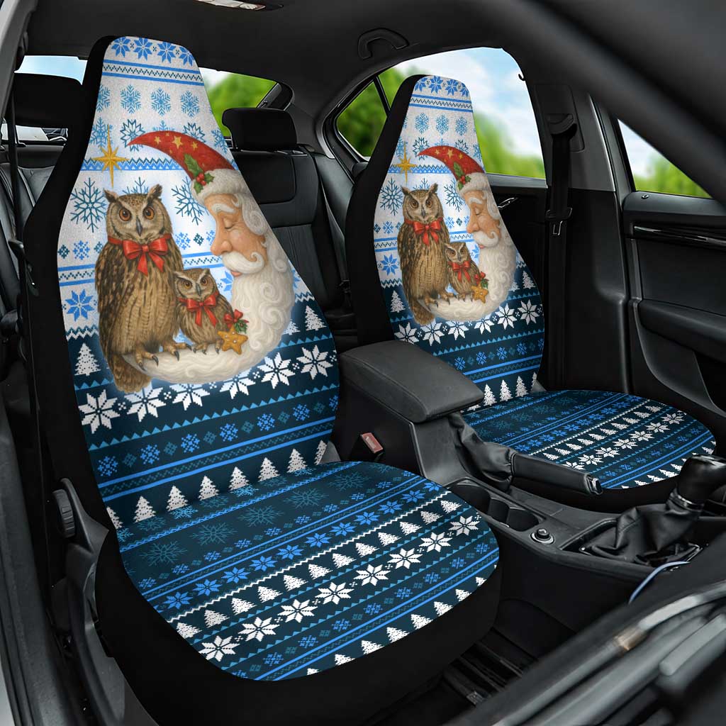 Owl Love Santa Moon Christmas Car Seat Cover Xmas Holiday Patterns - Wonder Print Shop