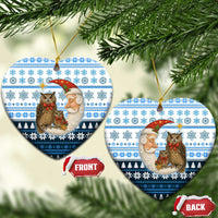 Owl Love Santa Moon Christmas Ceramic Ornament Xmas Holiday Patterns - Wonder Print Shop