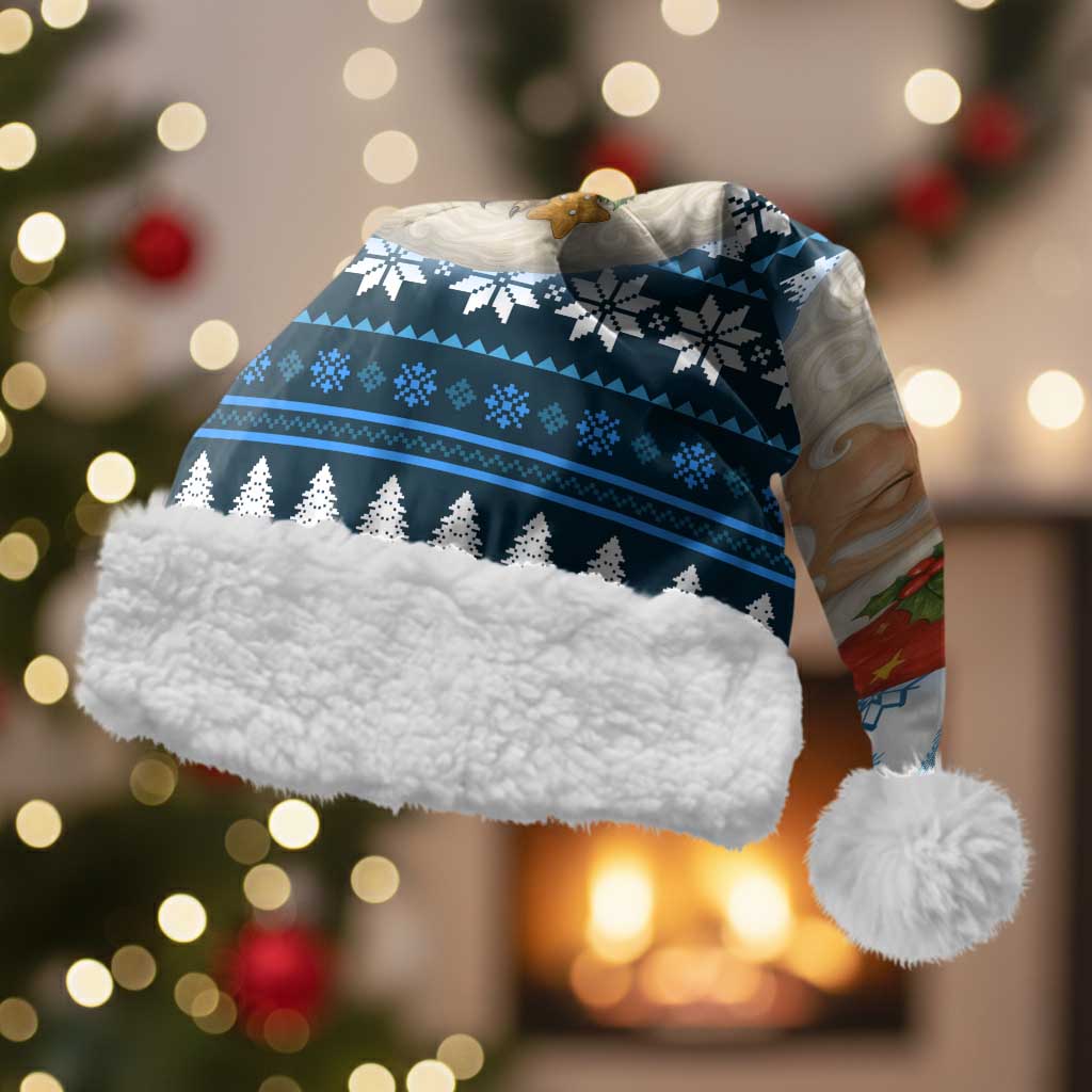Owl Love Santa Moon Christmas Santa Hat Xmas Holiday Patterns - Wonder Print Shop