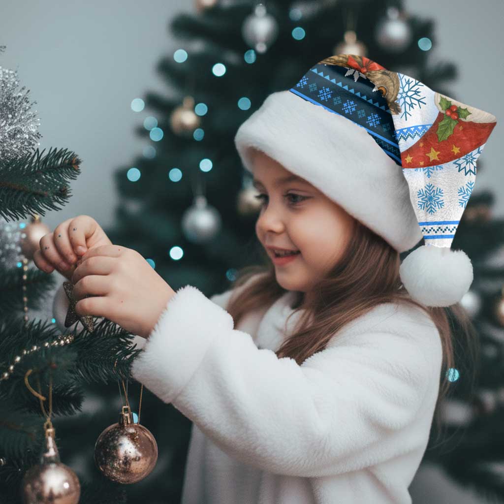 Owl Love Santa Moon Christmas Santa Hat Xmas Holiday Patterns - Wonder Print Shop