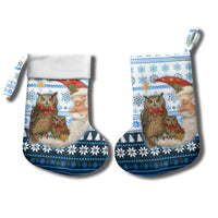 Owl Love Santa Moon Christmas Stocking Xmas Holiday Patterns - Wonder Print Shop