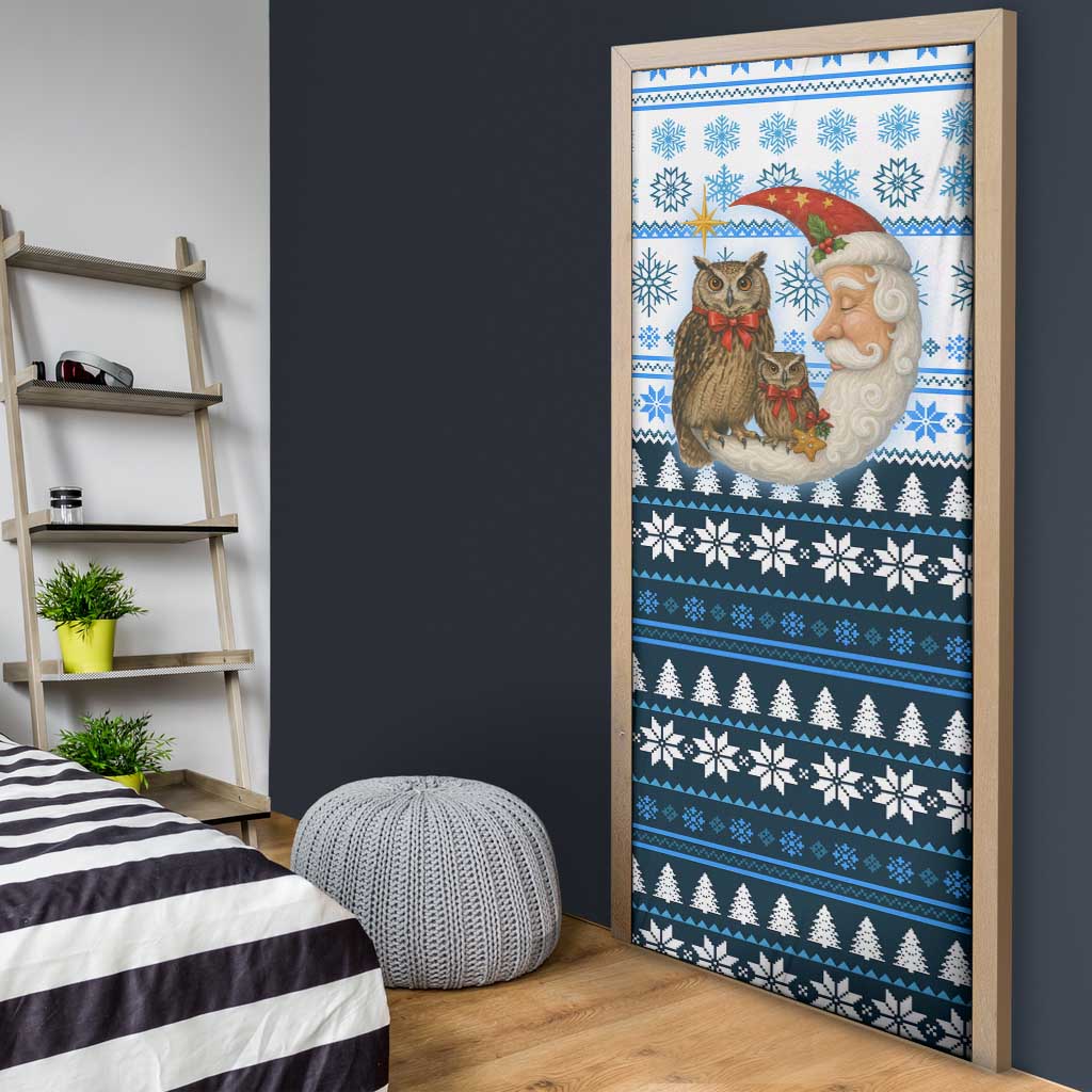 Owl Love Santa Moon Christmas Door Cover Xmas Holiday Patterns - Wonder Print Shop
