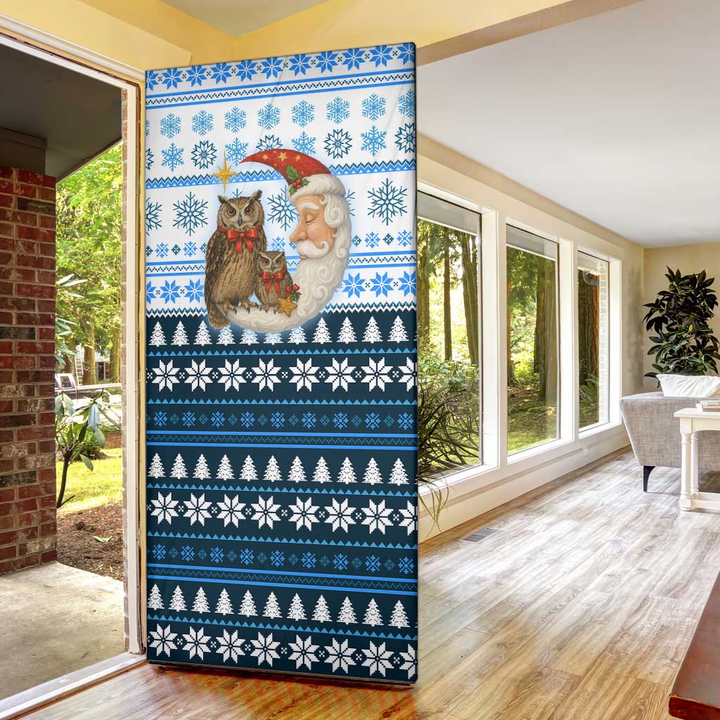 Owl Love Santa Moon Christmas Door Cover Xmas Holiday Patterns - Wonder Print Shop