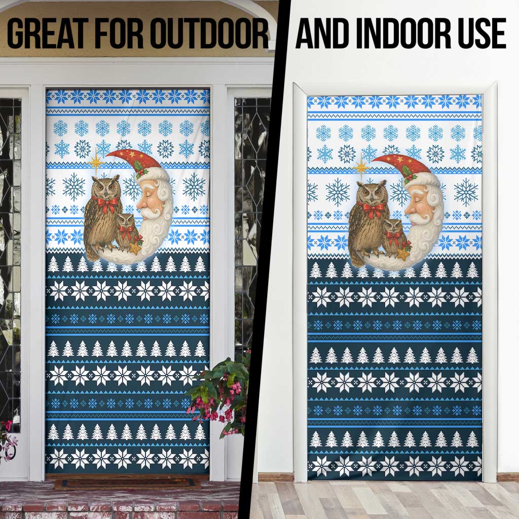 Owl Love Santa Moon Christmas Door Cover Xmas Holiday Patterns - Wonder Print Shop